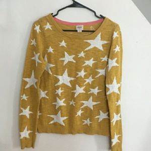 Mossimo Yellow & White Star Sweater